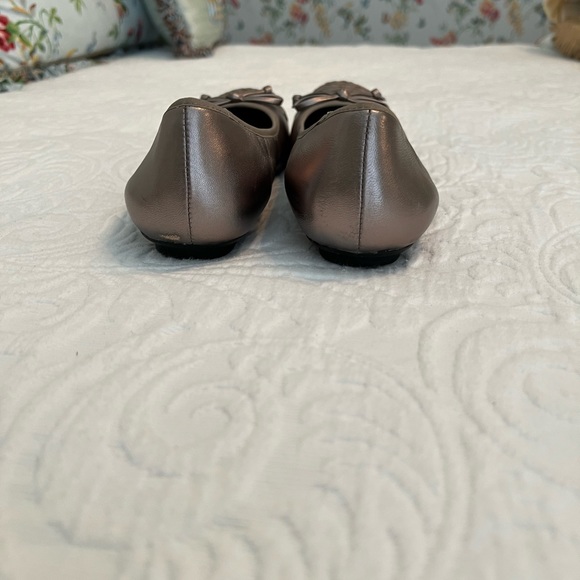 Vaneli Metallic Leather Ballet Flats with Woven Toe - Picture 4 of 6